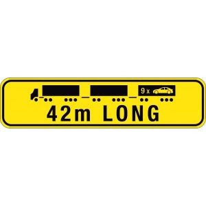 Road Train Sign 42m Long | Heavy Vehicle Safety Sign | Civil Products WA