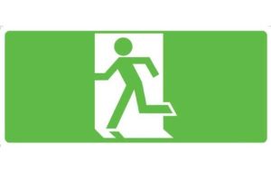 Running Man Picto Facing Left Sign