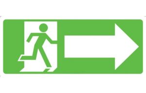 Running Man Picto with Arrow Right