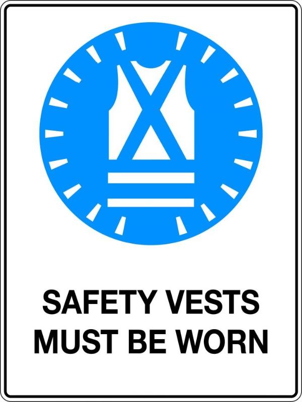Safety Vests Must Be Worn Sign | Civil Products WA