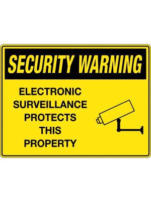 Security Warning Electronic Surveillance Protects This Property Sign