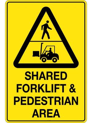 Shared Forklift & Pedestrian Area With Picto In Triangle sign