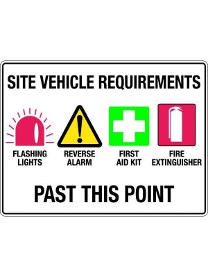 Site Vehicle Requirements Flashing Lights Sign