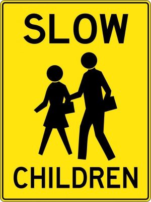 Slow Children Crossing Sign
