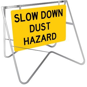 Slow Down Dust Hazard Sign