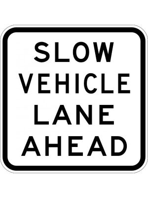 Slow Vehicle Lane Ahead Sign