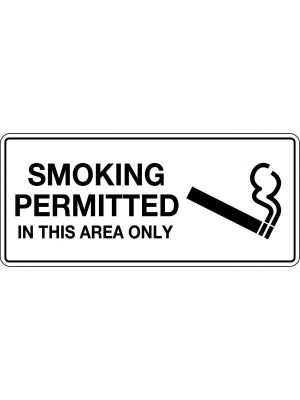 Smoking Permitted In This Area Only Sign