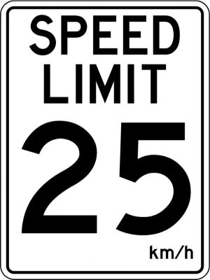 Speed Limit 25 km Sign
