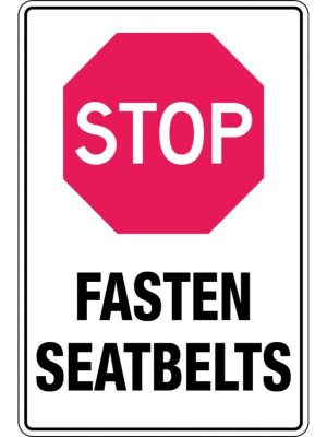 Stop Fasten Seatbelts Sign