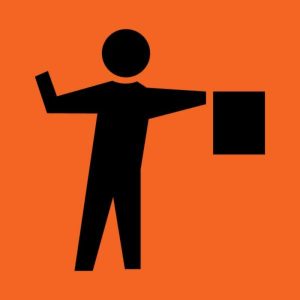 Symbolic Flagman Sign