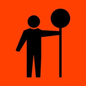 Symbolic Stop/Slow Man Picto