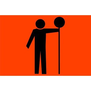 Symbolic Stop/Slow Man Sign