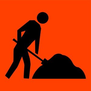 Symbolic Worker Traffic Sign