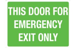 This Door For Emergency Exit Only Sign