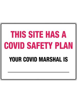 This Site has a Covid Safety Plan, Your Safety Marshal details