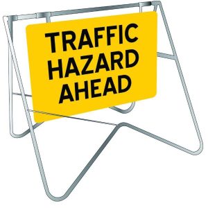 Traffic Hazard Ahead Swing Stand Signage