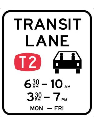 Transit Lane T2 (with Times of Operation)