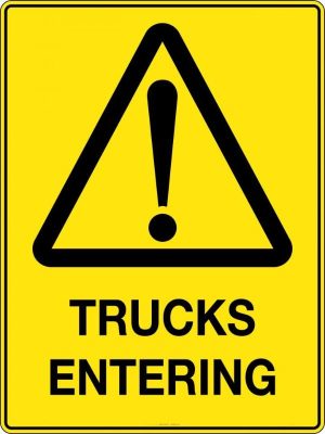 Trucks Entering Sign