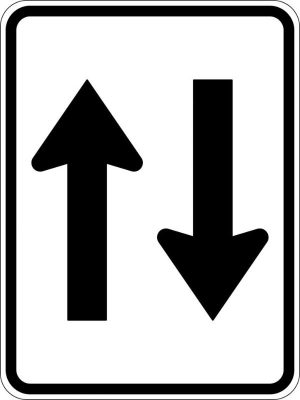 Two Way Traffic (Symbolised with arrows) Sign