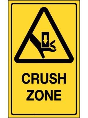 Warning Crush Zone Sign