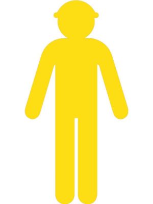 Yellow Cutout Safety Construction Worker [Arms Down]