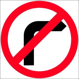 No Right Turn Picto Sign