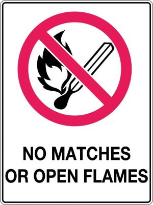 Prohibition Sign – No Matches or Open Flames